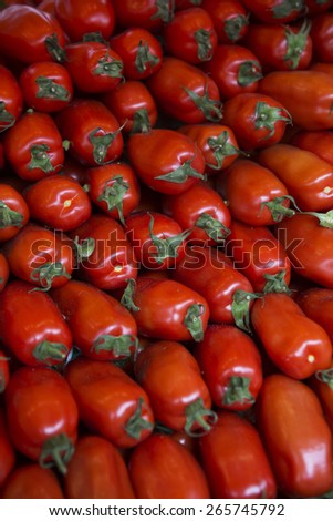 Perfect Shaped tomatoes full frame at the Vegetable Market in Paris