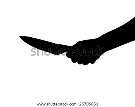 Silhouette Of An Hand Holding A Kitchen Knife Stock Photo 25705051 ...
