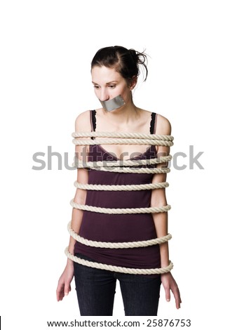 Tied Up Woman With Tape Over Her Mouth Stock Photo 25876753 : Shutterstock