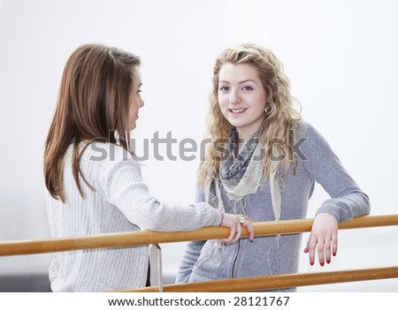 two girls in a conversation