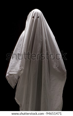 White Ghost on Black Background