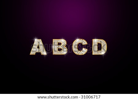 diamond letters A B C D on black background