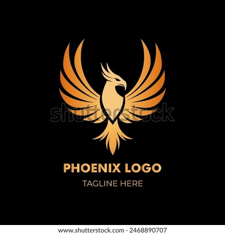 A Golden Phoenix Logo on Dark Theme