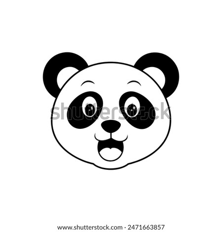 A Cartoon Vector Panda Face Illustration