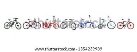 Similar – Image, Stock Photo Bikes in a row at the roadside