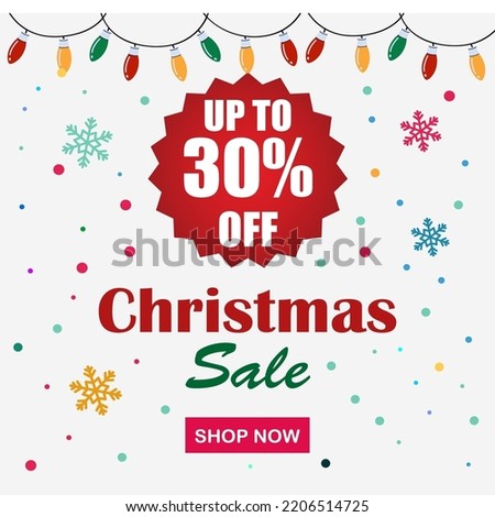 Christmast Sale Square Vector Banner Template Poster For Website and for Social Media (instagram, facebook, pinterest, whatsapp, youutube, etc) purposes