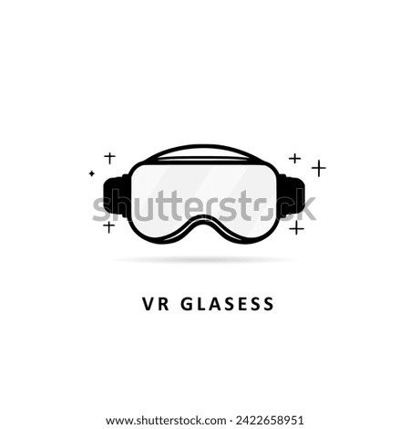 Virtual reality (VR) glass icon - flat design