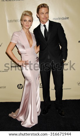 LOS ANGELES - JAN 13 - Julianne Hough and brother Derek Hough arrives at the 2013 Weinstein Company Golden Globes After Party  on January 13, 2013 in Beverly Hills, CA