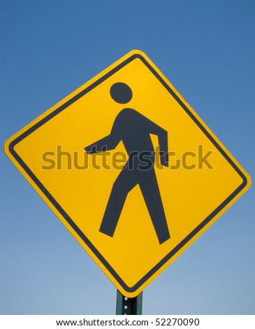 Yellow Walk Sign Stock Photo 52270090 : Shutterstock