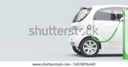 Power supply for electric car charging. Electric car charging station. 3d rendering