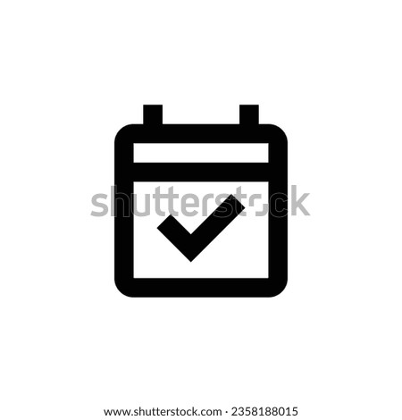 calender check vector icon flat illustration, date check, day, month, element for design