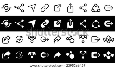 Share sign and symbol Filled  Line icon Collection. vector illustration