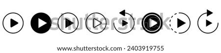 Play vector icon, video play button isolated collection. on white background. Vector illustration.
