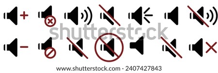 Sound Icon, Vector Illustration. sound icon collection. mute,speakers,disabled,on,off,closes,icon vector icon.