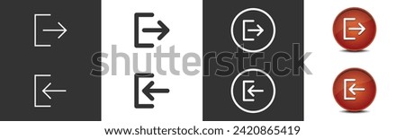 Sing in and sign out vector, login and logout icons isolated. Linear And Filled Icon Collection. Vector illustration Concept.