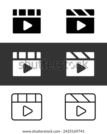 Video icons Linear And Filled isolated. Play buttons. Media player icons. Vector illustration Concept