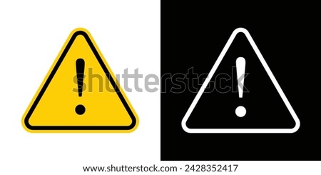 Warning attention Vector icon. exclamation mark symbol Vector icon. Linear and filled error icons.