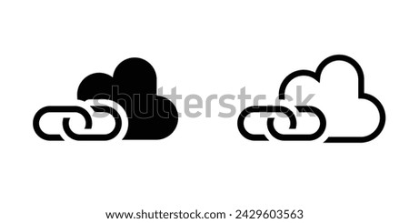 Link Cloud Logo Icon Design Linear And Filled. Vector Illustration Concept.