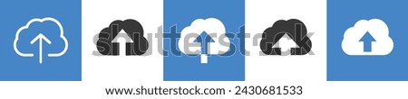 Upload vector icon, cloud storage symbol set. Modern, linear and filled flat vector illustration concept. Ui, Website, mobile app