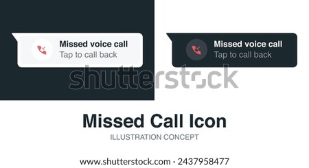 Missed call icon for web,ui and mobile. Vector Illustration concept.