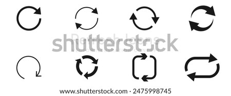 Refresh Icon set. User Interface Icons. Symbol on White Background, Vector Illustration Concept.