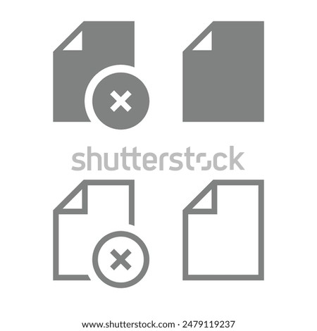 Close file and file icon. Linear and filled File,Folder Icon. Ui,web,app set. Vector illustration Concept.