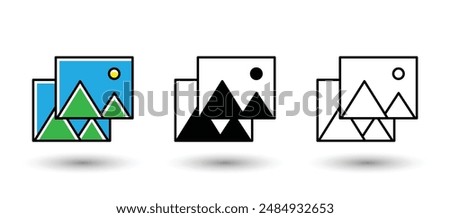 Image File formats  icons. Jpg , Photos, Png, Gallery Icons set. Transparency background. Vector Illustration concept.