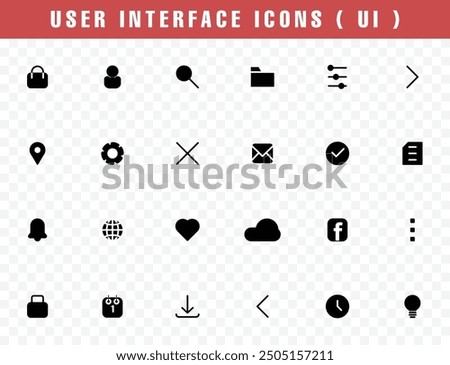 collection of minimalistic UI icons perfect for modern web and mobile designs. clean, vector-based filled icons that are fully customizable, Vector illustration concept.