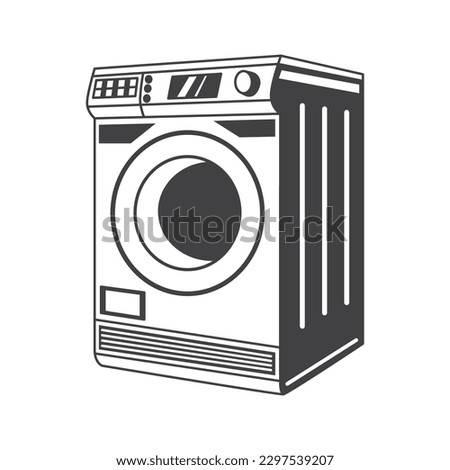 Retro Washing Machine Vector Illustration