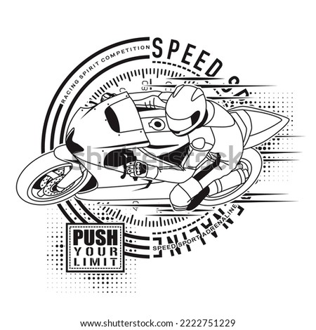 superbike sport motorcycle speed fast competition vector illustration