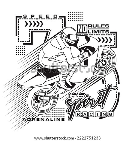 superbike sport motorcycle speed fast competition vector illustration