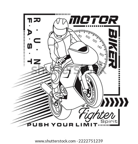 superbike sport motorcycle speed fast competition vector illustration