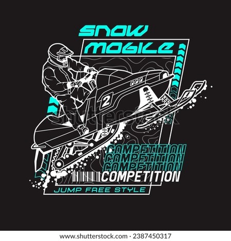 snow mobile championship, typography vector illustration 