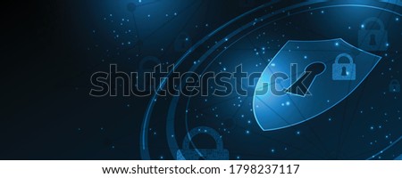 Security cyber digital concept Abstract technology background protect system innovation vector illustration
