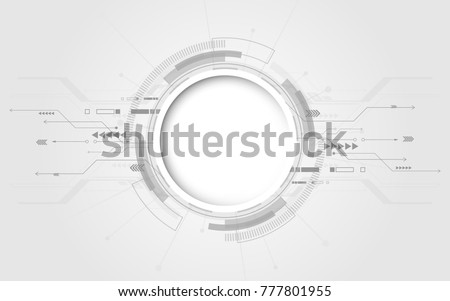 Grey white Abstract technology background with various technology elements
Hi-tech communication concept innovation background
Circle empty space for your text