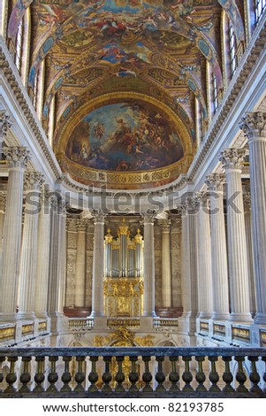 Interior hallway at the Palace of Versailles near Paris
