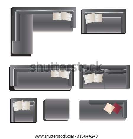 Furniture Top View Set 14 For Interior ,Vector Illustration - 315044249 ...
