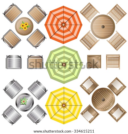 vector illustration outdoor furniture top view set 1 for landscape design - Garden Furniture Top View Psd vector illustration outdoor furniture top view set 1 for landscape design - Garden Furniture Top View Psd