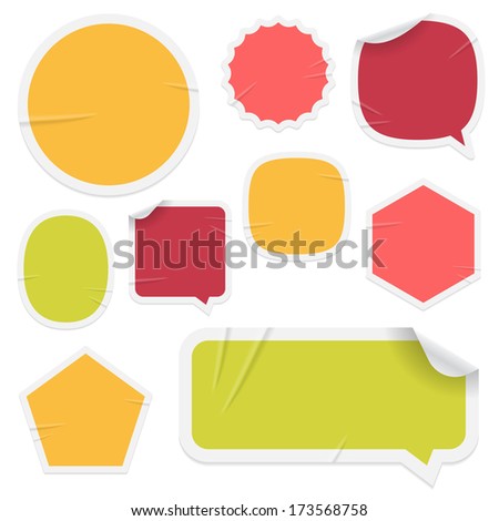 Labels and stickers on white background. Use layer 
