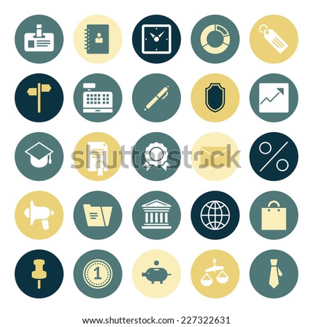 Flat design icons for business. Vector illustration.