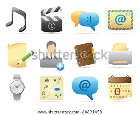 Icons for computer and website interface. Vector illustration.