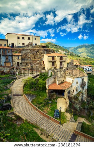 small town Savoca - the city of Godfather film, Sicily, Italy