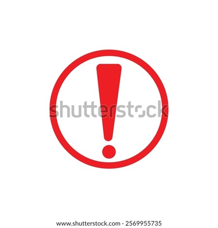 icon image vector red circle exclamation mark about warning