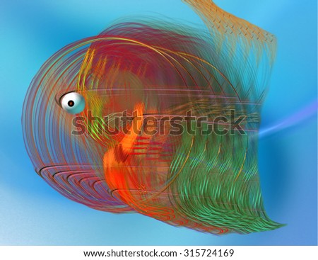 abstract fish generated from a fractal