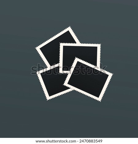 set of stamp templates or photo frame templates with wavy edges