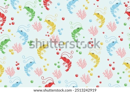 shrimp seamless pattern for background,cover,wrapper,wallpaper,etc