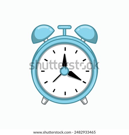 illustration art blue alarm clock sticker design