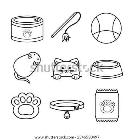 Pet shop icons set. Outline illustration of pet shop vector icons for web design