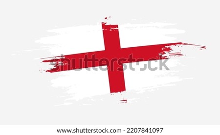 Hand drawn brush stroke flag of England. Creative national day hand painted brush illustration on white background