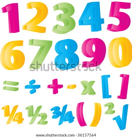 3d Numbers And Symbols Stock Vector Illustration 36157564 : Shutterstock